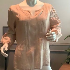Talbots 100% Linen blouse EUC